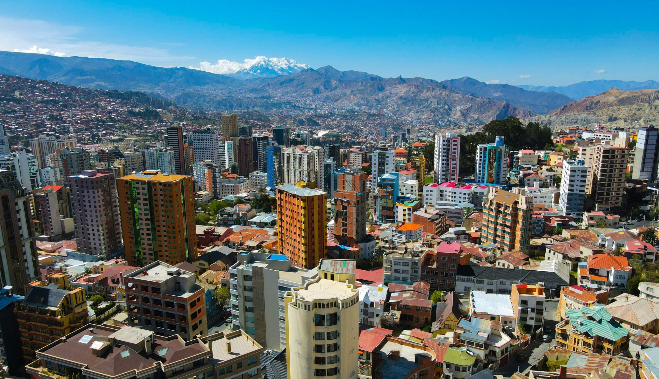 Vista aérea de La Paz, Bolivia